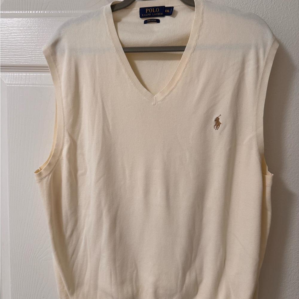 Polo by Ralph Lauren Men's Cream Sweater Vest SZ XXL